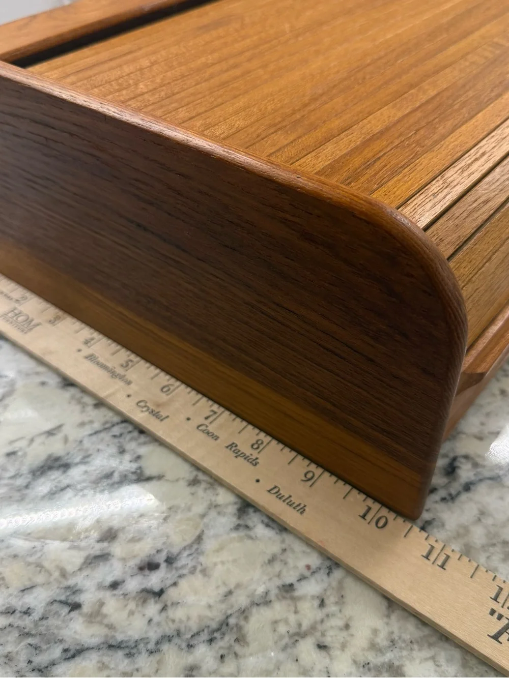 VTG Oak Wood Tambour Roll Top Desk Organizer Mail Sorter ALS Industries MCM